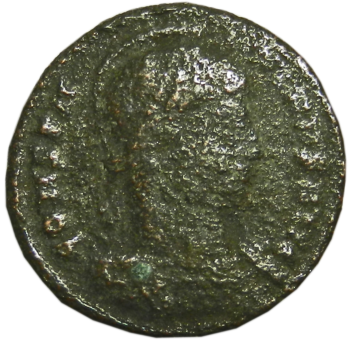 Монета фоллис. Константин I Великий, 312-313 гг. Бронза. Античный Рим (Две Виктории)