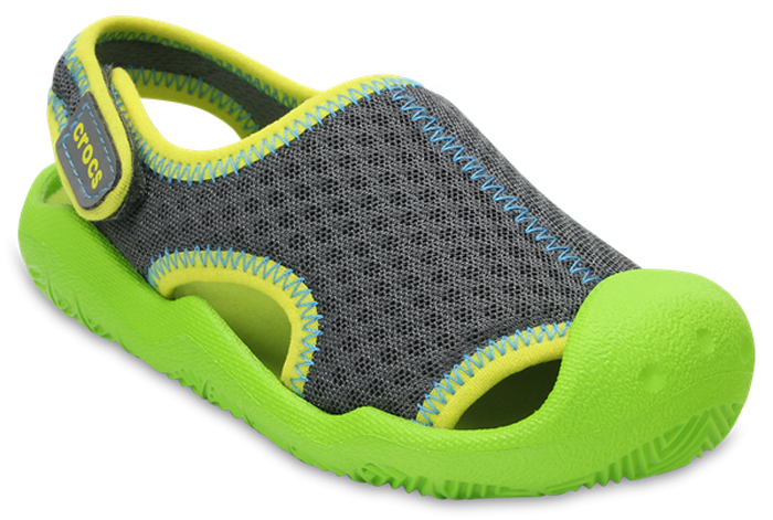Сандалии детские Crocs Swiftwater Mash Sandal K, цвет: серый. 204024-0A1. Размер C6 (23)