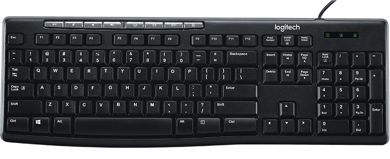 Logitech Keyboard K200 Media, Black клавиатура проводная