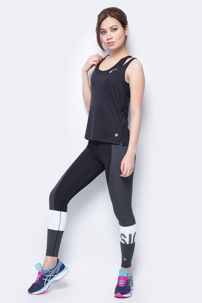 Майка женская Asics Loose Tank, цвет: черный. 154538-0904. Размер M (46) Женская майка Asics Loose Tank выполнена из высококачественного материала. Модель на лямках по бокам оформлена разрезами и логотипом бренда.