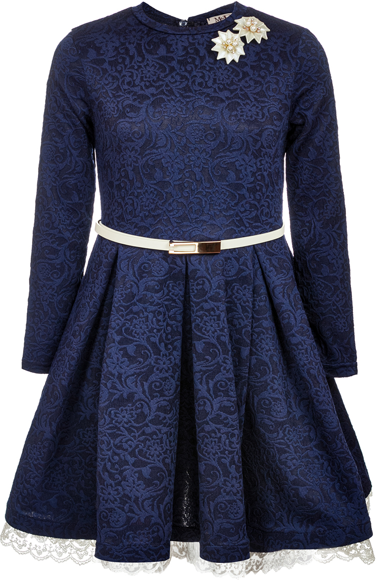 Платье для девочки M&D, цвет: темно-синий. 182212201_29. Размер 116