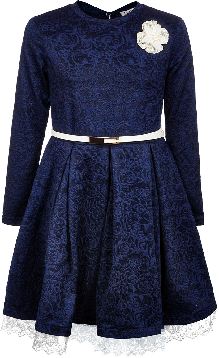 Платье для девочки M&D, цвет: темно-синий. 182212202_29. Размер 122