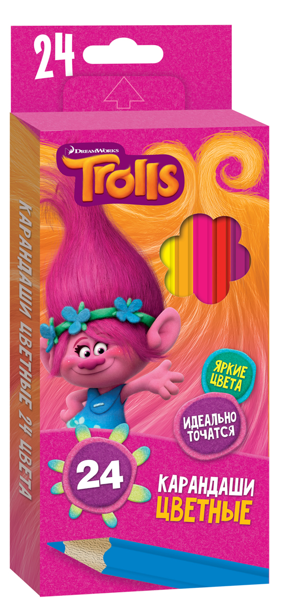 Trolls Набор цветных карандашей Trolls 24 шт