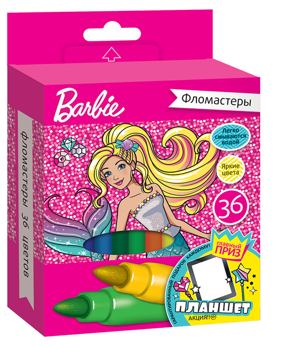Mattel Набор фломастеров Barbie 36 шт