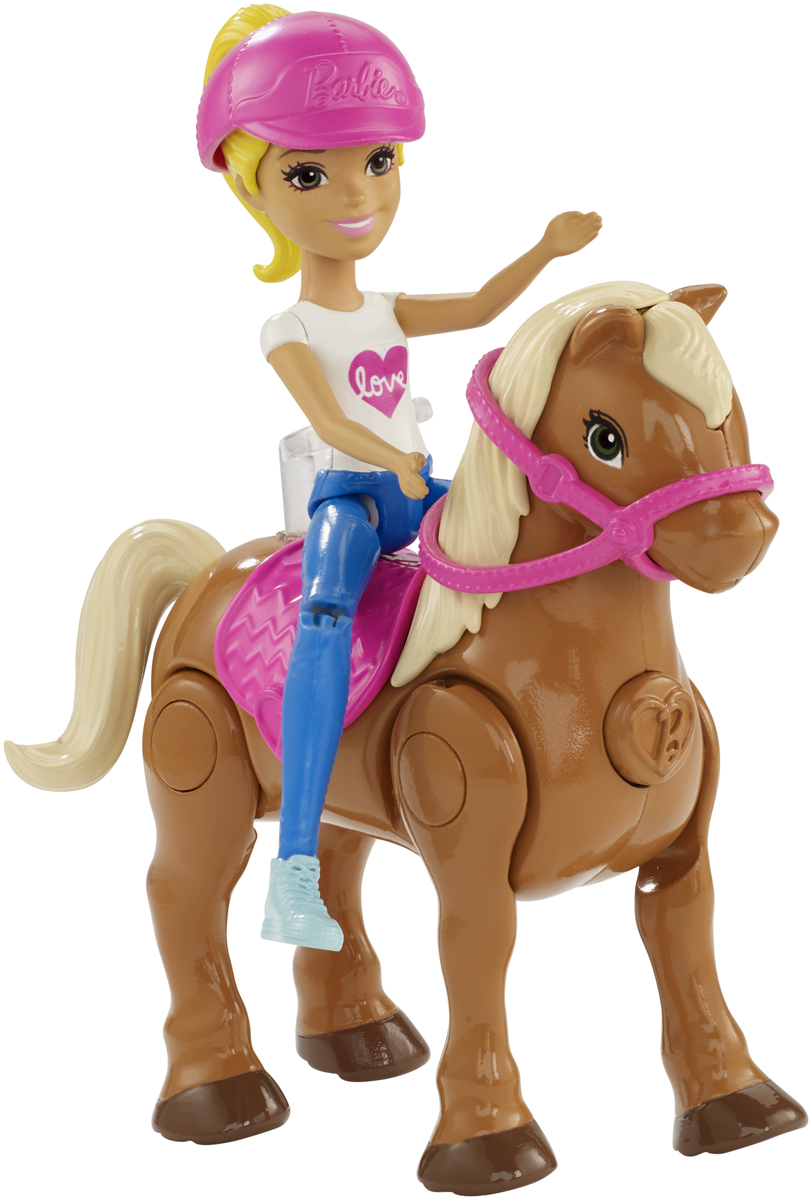 Barbie Игровой набор с куклой В движении Пони и кукла FHV60_FHV63
