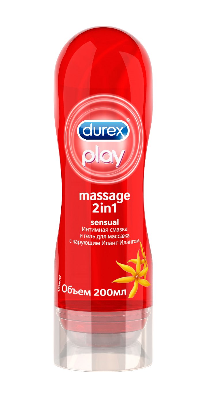 Durex Play Massage 2in1 Sensual Интимная смазка и гель для массажа с чарующим Иланг-Илангом, 200 мл