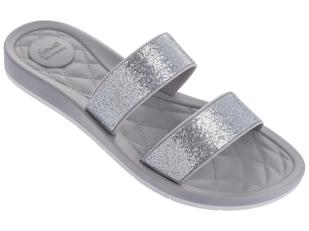 Шлепанцы женские Grendha Sense Sandal Fem, цвет: серый, серебристый. 82457-53259. Размер 38 (37)