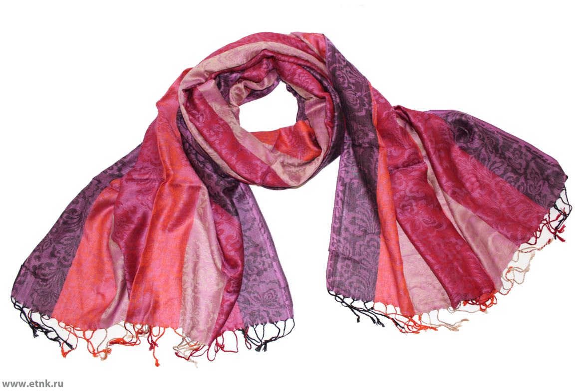 Палантин Ethnica, цвет: розовый, мультиколор. 480250н. Размер 70 см x 180 см