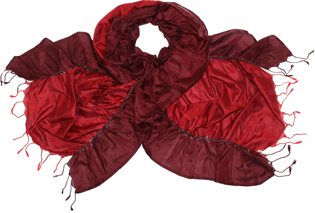 Шарф женский Ethnica, цвет: бордовый, кирпичный. 394335н. Размер 50 см x 170 см