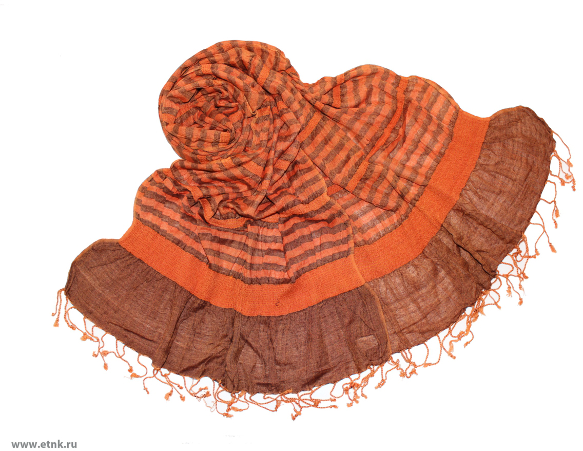 Шарф женский Ethnica, цвет: оранжевый. 173075н. Размер 50 см x 170 см