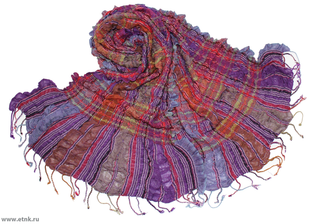 Шарф женский Ethnica, цвет: фиолетовый, красный. 279125н. Размер 50 см x 170 см