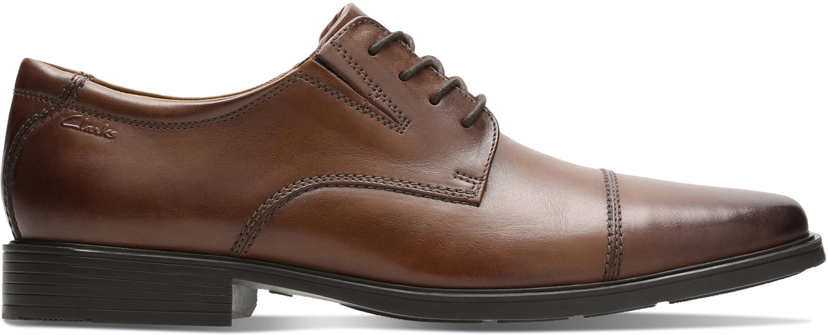 Туфли мужские Clarks Tilden Cap, цвет: коричневый. 26130096. Размер 8,5 (42,5)