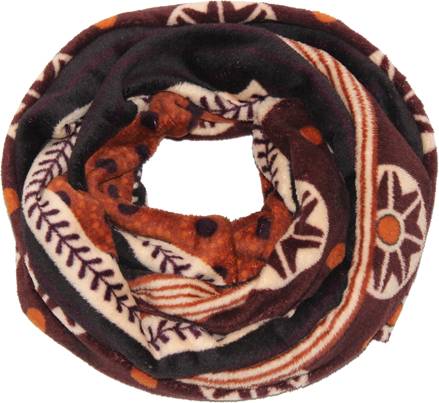 Шарф женский Ethnica, цвет: коричневый, белый. 607190н. Размер 25 см x 170 см