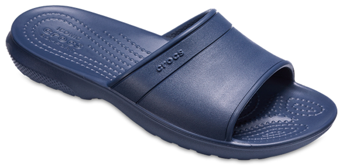 Шлепанцы для мальчика Crocs Classic Slide K, цвет: темно-синий. 204981-410. Размер C11 (28/29)