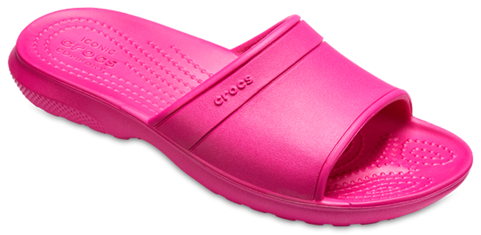 Шлепанцы для девочки Crocs Classic Slide K, цвет: розовый. 204981-6X0. Размер J3 (34/35)