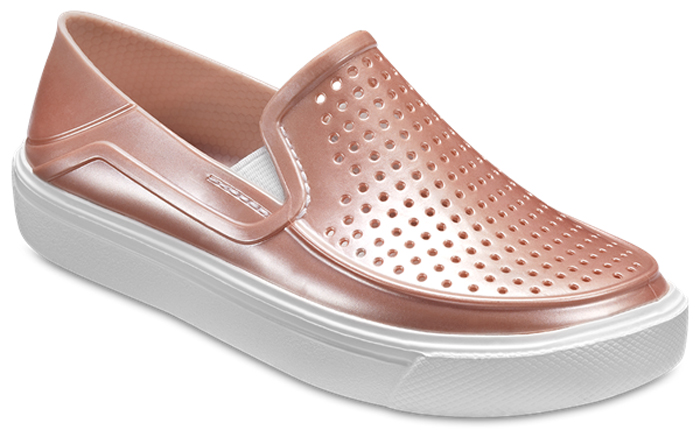 Слипоны для девочки Crocs CityLane Rock Metallic, цвет: розовый. 205215-6OD. Размер C7 (24)