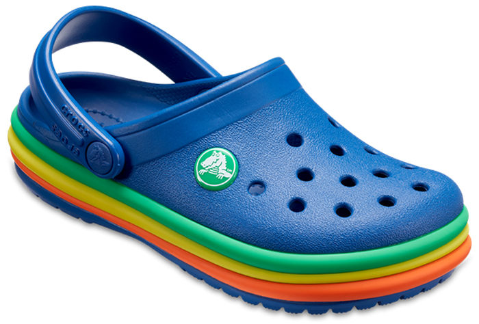 Сабо детские Crocs Rainbow Band Clog K, цвет: синий. 205205-4GX. Размер C4 (21)