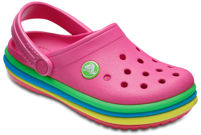 Сабо детские Crocs Rainbow Band Clog K, цвет: розовый. 205205-6NP. Размер C4 (21)