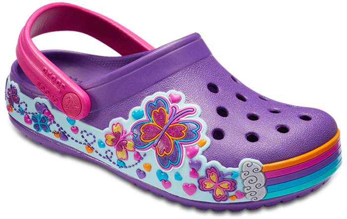 Сабо для девочки Crocs FunLab Graphic, цвет: фиолетовый. 204983-57H. Размер C8 (25)