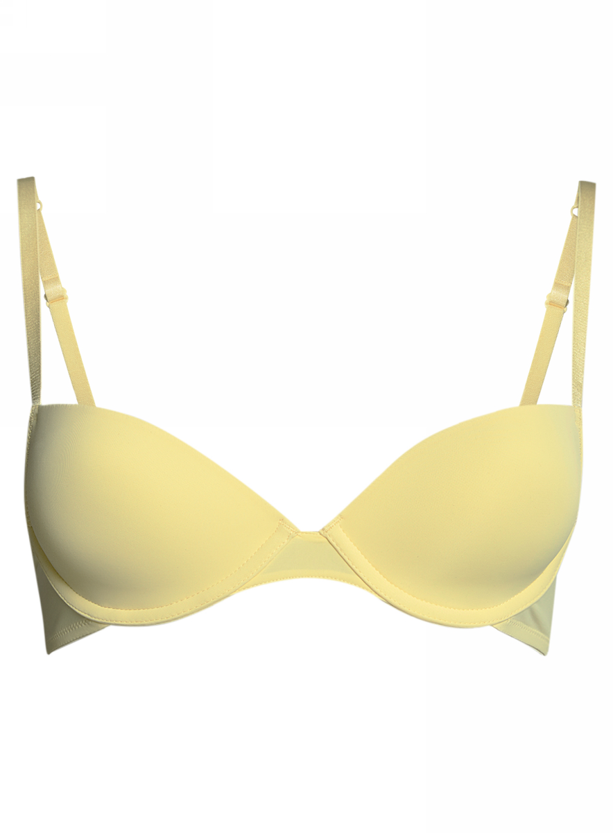 Бюстгальтер oodji Underwear Collection, цвет: желтый. 55805777-5B/45616/5000N. Размер 80C