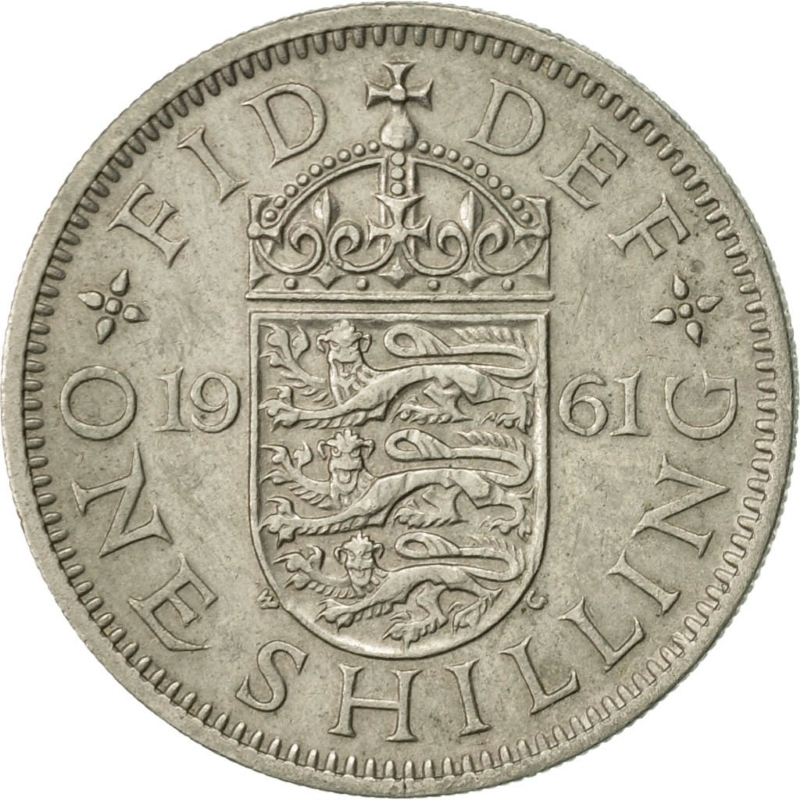 Монета номиналом 1 шиллинг. Великобритания (Англия), 1961 год