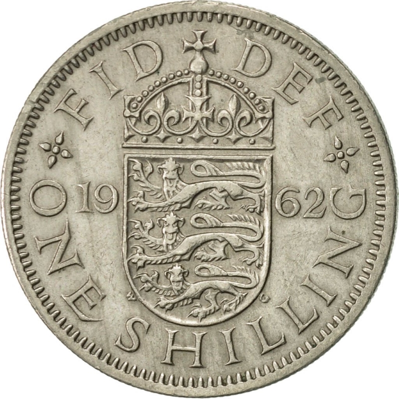 Монета номиналом 1 шиллинг. Великобритания (Англия), 1962 год