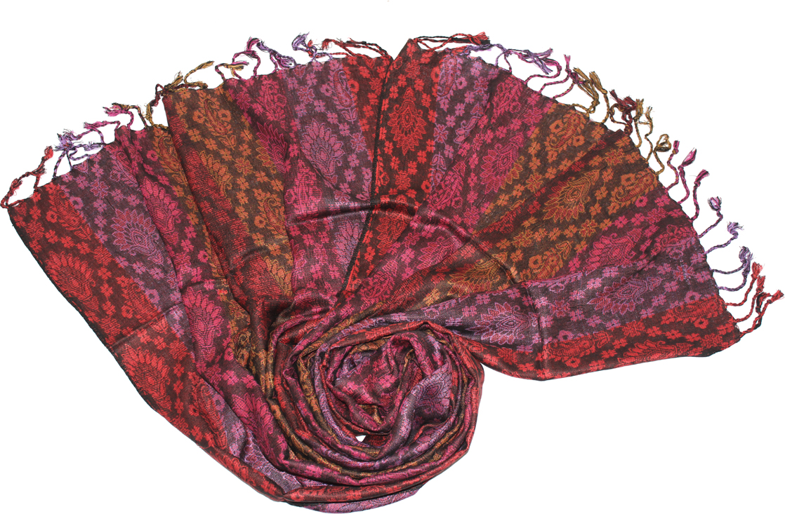 Палантин Ethnica, цвет: фуксия, красный. 256125н. Размер 70 см x 180 см