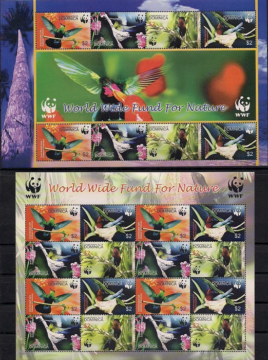 Колибри Карибов. Всемирный фонд дикой природы, Доминика. 2 листа
