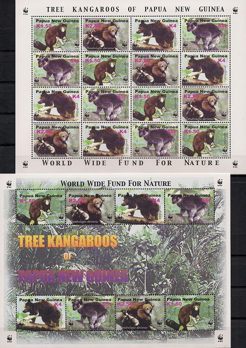 Древесные кенгуру. Всемирный фонд дикой природы, Папуа - Новая Гвинея. 2 листа