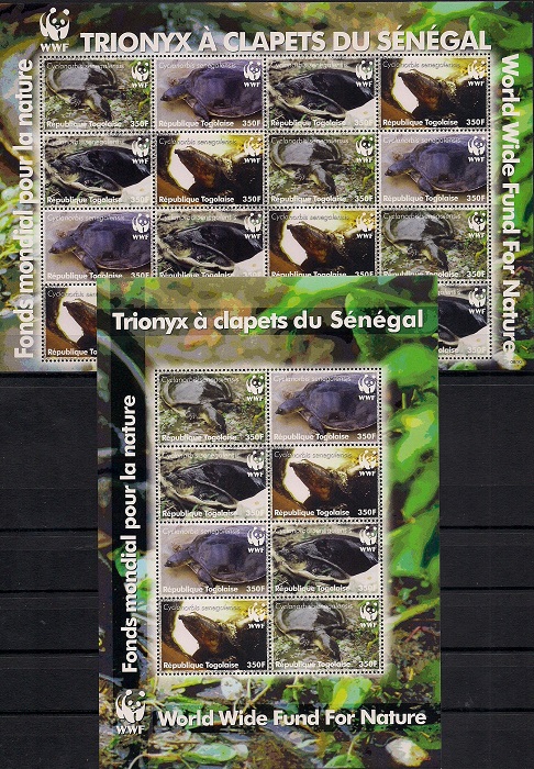 Африканские лопастные черепахи. Всемирный фонд дикой природы, республика Того. 2 листа
