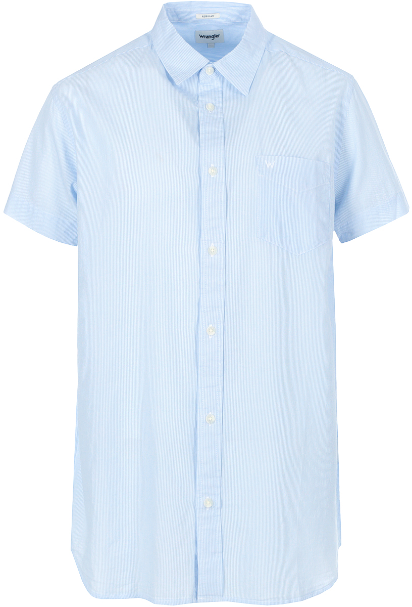 Рубашка мужская Wrangler, цвет: голубой. W58604MUV. Размер L (50)