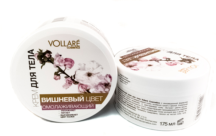 Verona Products Professional Vollare Cosmetics Омолаживающий крем для тела Вишневый цвет, 175 мл
