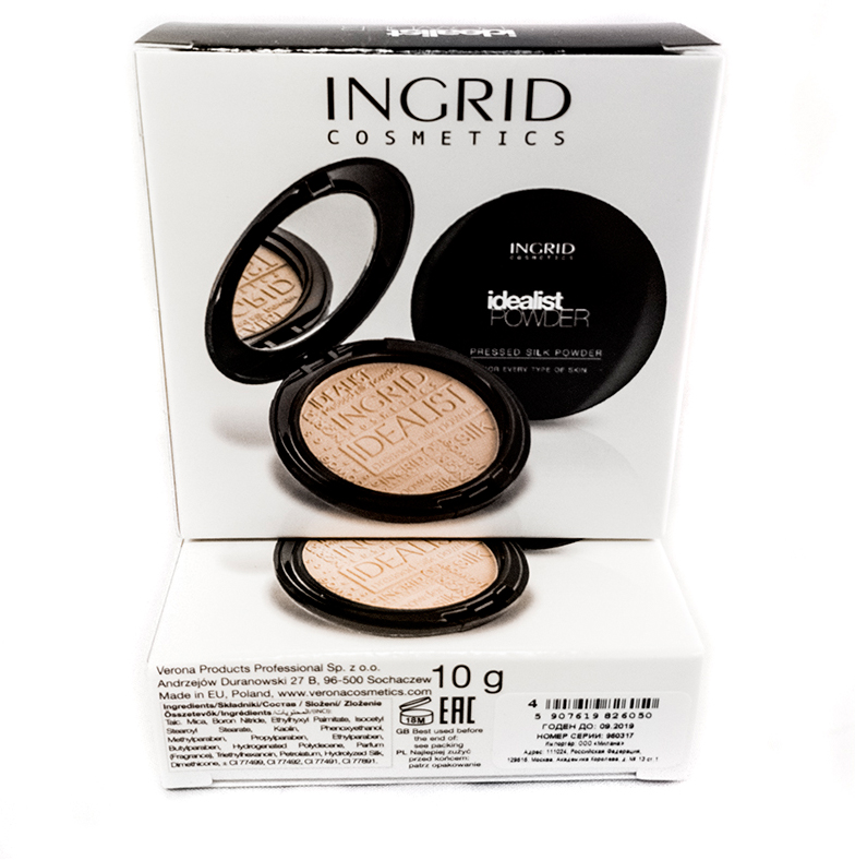 Verona Products Professional Ingrid Cosmetics Компактная пудра, Тон №4, цвет: темно-бежевый, 9,8 г