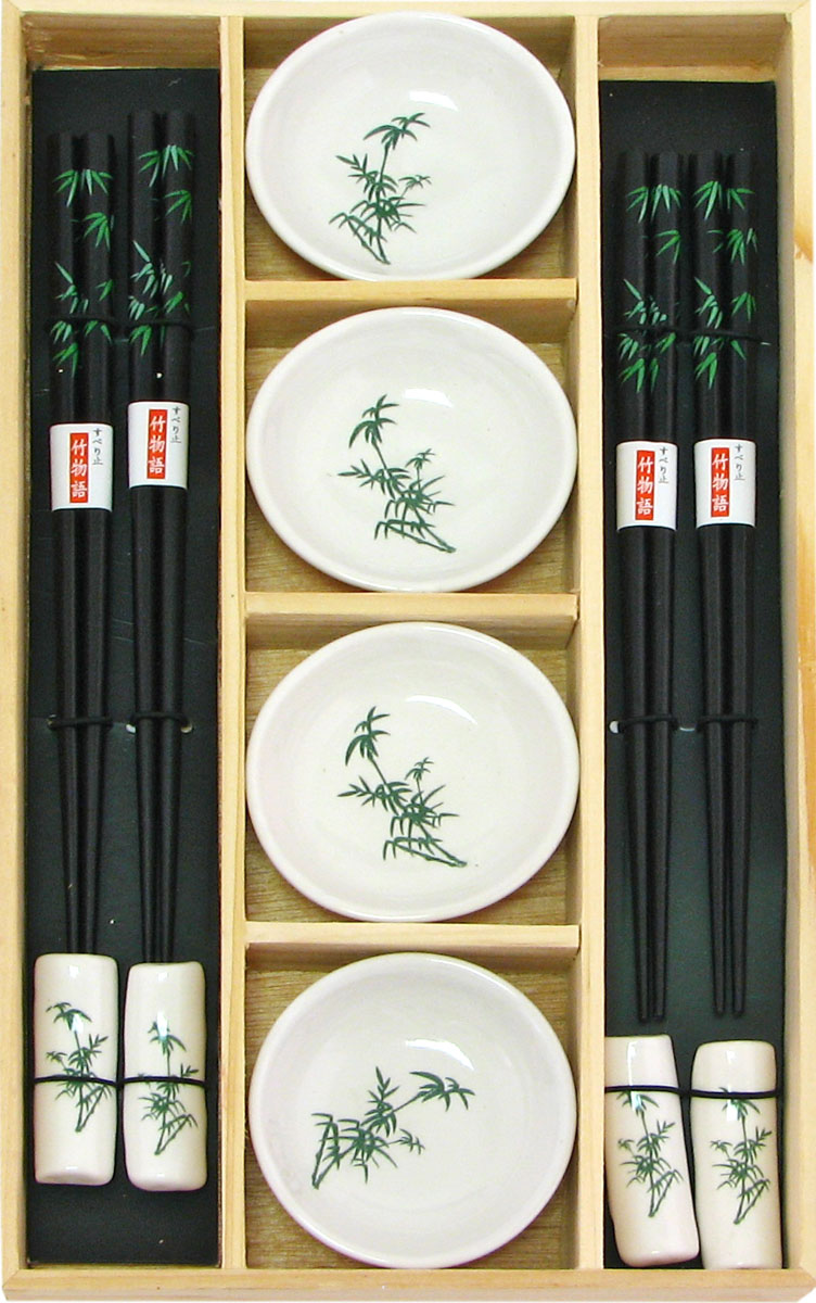 Набор для суши, цвет: белый, зеленый, черный, 12 предметов
