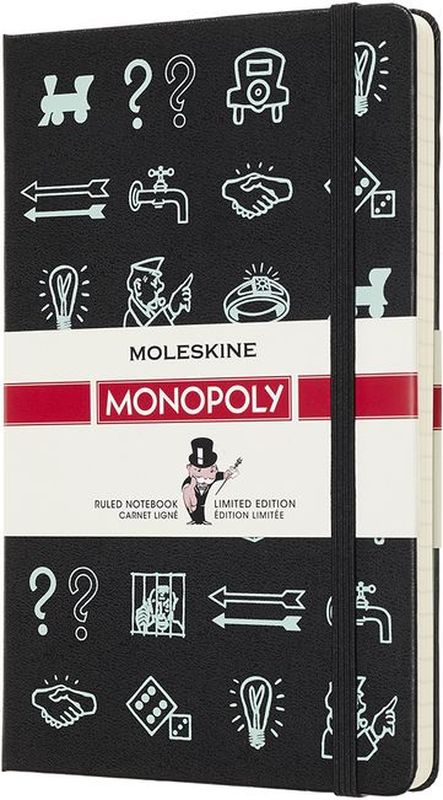 Moleskine Блокнот Monopoly 120 листов в линейку цвет белый черный