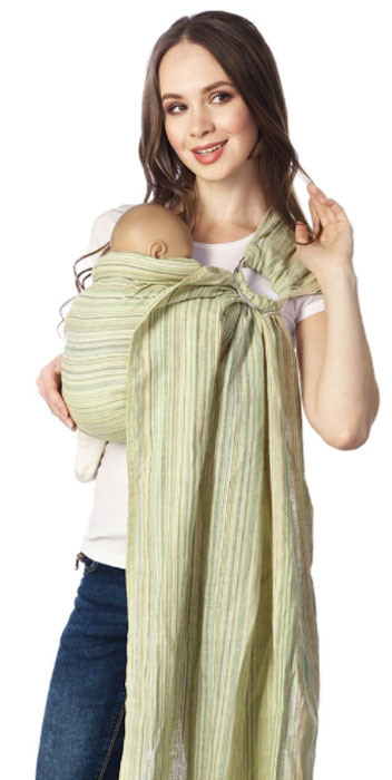 Mum's Era Слинг с кольцами Лайн цвет оливковый переноски для детей mum s era слинг рюкзак диамант