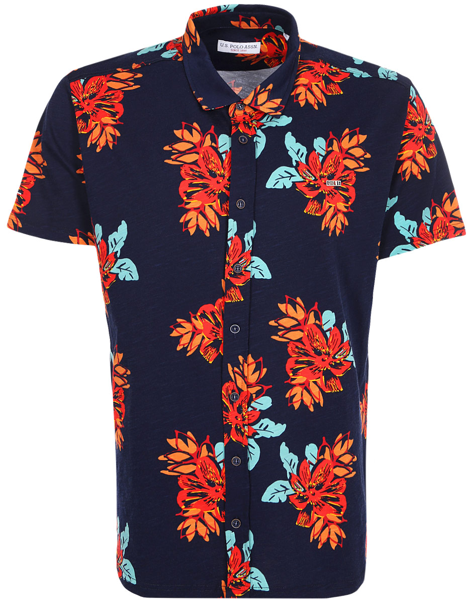 Рубашка мужская U.S. Polo Assn., цвет: синий. G081SZ0110JASPER. Размер L (52) рубашка мужская santa barbara polo