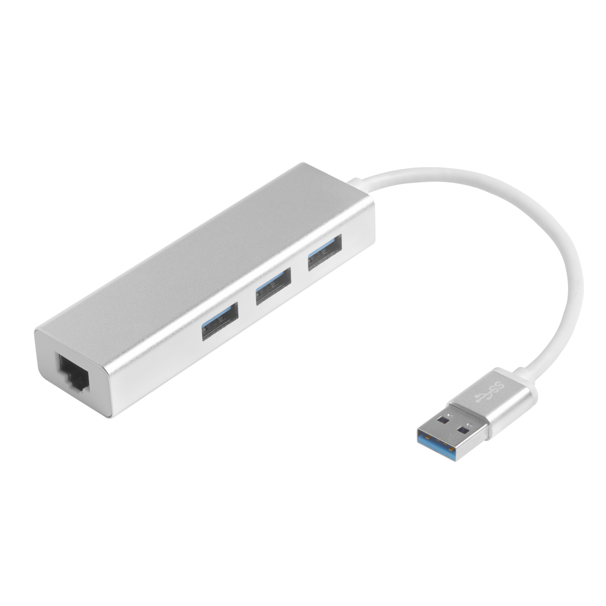 GCR GCR-AP05, Silver USB-концентратор + Ethernet Network