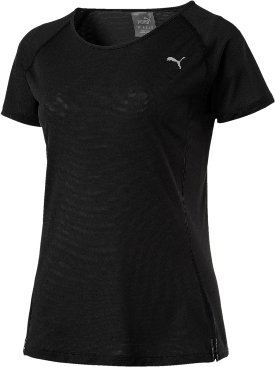Футболка женская Puma Core-Run S S Tee W, цвет: черный. 51646601. Размер XS (40/42)