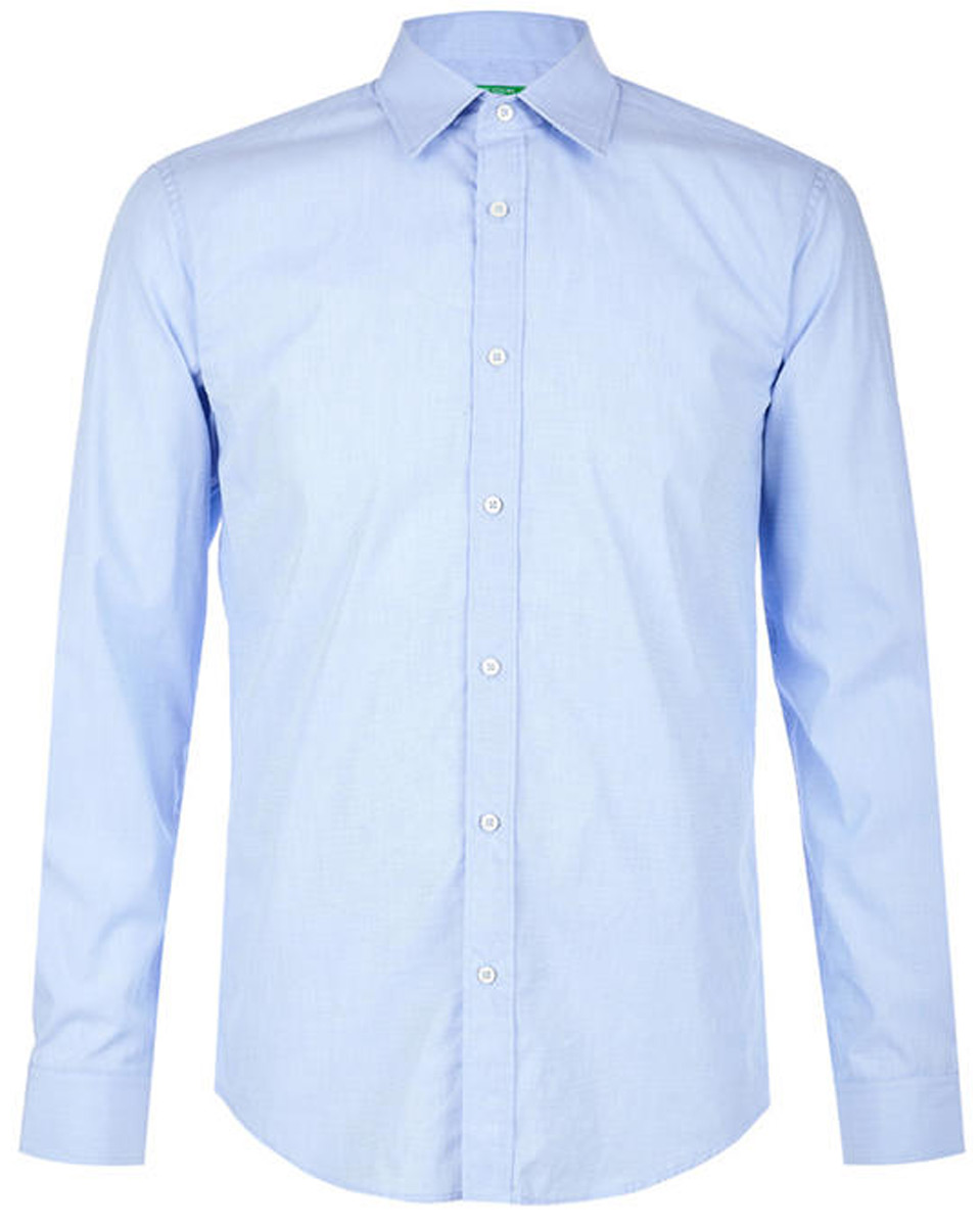 Рубашка мужская United Colors of Benetton, цвет: голубой. 5SB05QFP8_902. Размер L (50/52)