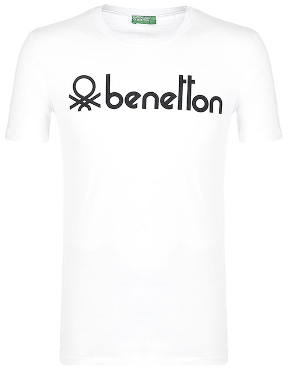 Футболка мужская United Colors of Benetton, цвет: белый. 3I1XJ1F08_101. Размер XS (44/46)