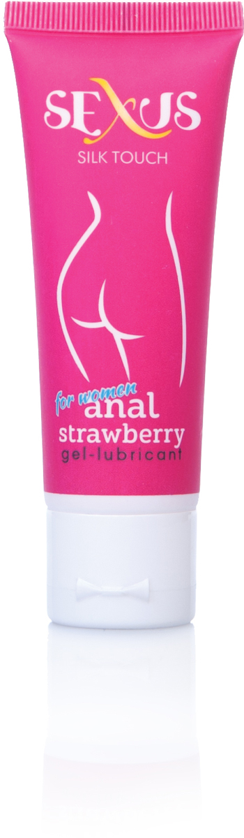 Sexus Lubricant Анальный лубрикант на водной основе для женщин с ароматом клубники Silk Touch Strawberry Anal, 50 мл