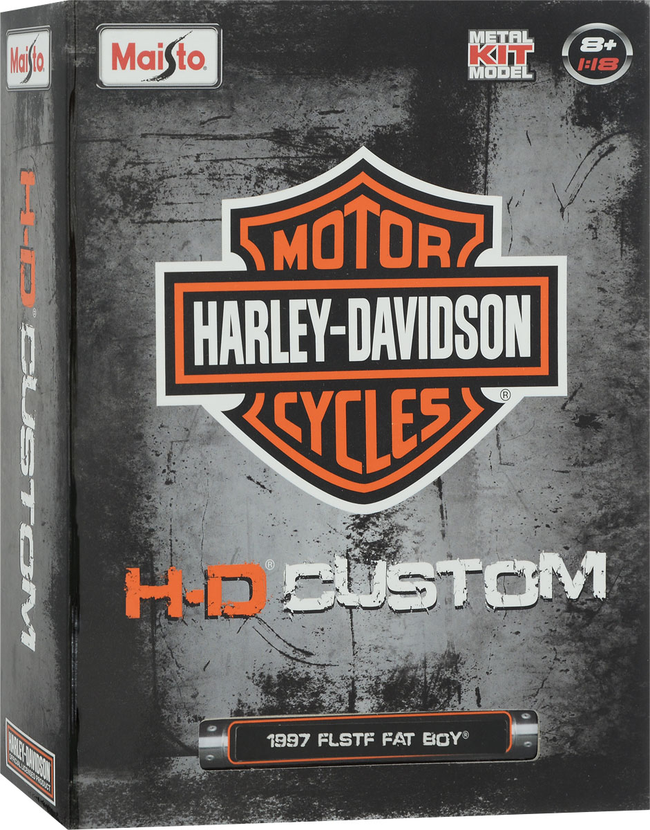 Maisto Сборная модель мотоцикла Harley-Davidson 1997 FLSTF FAT BOY