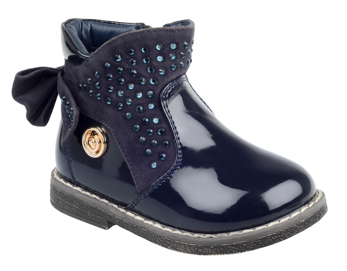Ботинки для девочки Leopard Kids, цвет: темно-синий. 316. Размер 24