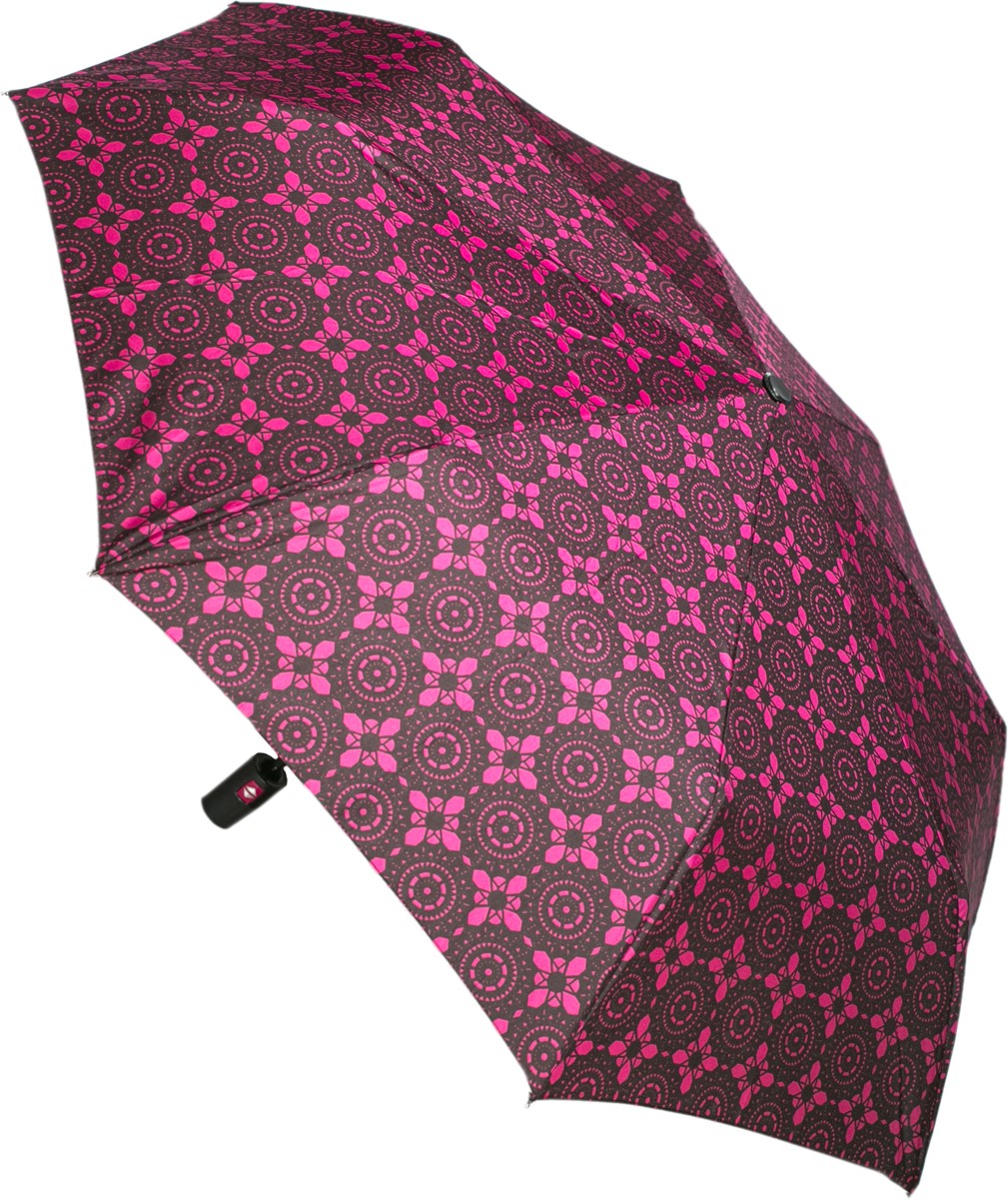 Зонт женский Mitya Veselkov, автомат, 2 сложения, цвет: черный, розовый. Z0502-02