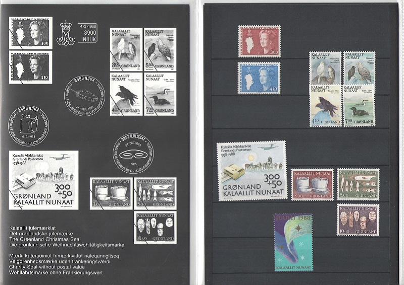 Годовой набор марок. Гренландия. 1988 год