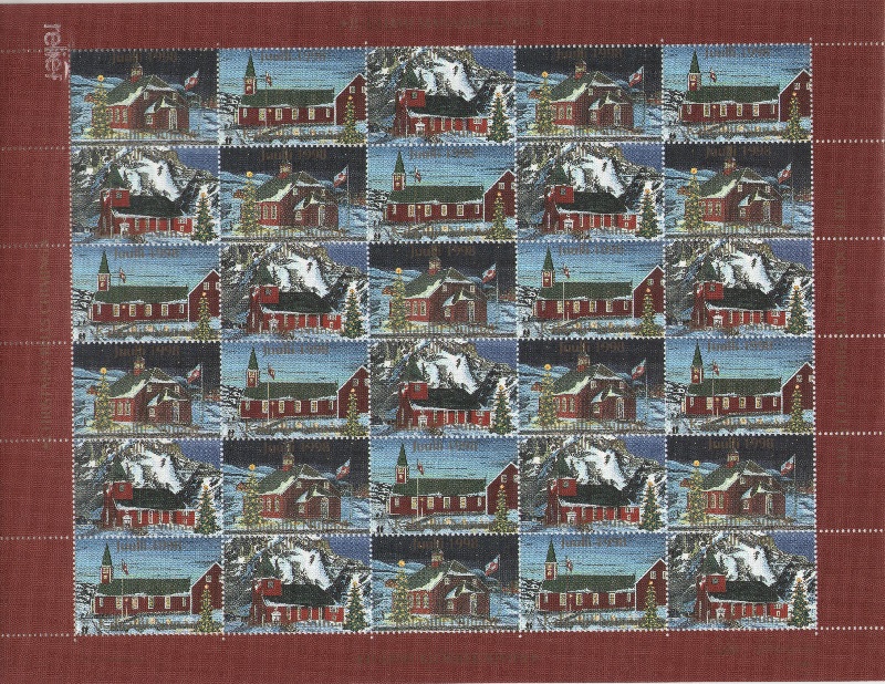 Лист непочтовых марок. Гренландия. Рождество. 1998 год