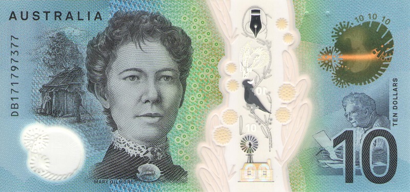 Банкнота номиналом 10 долларов. Австралия. 2017 год