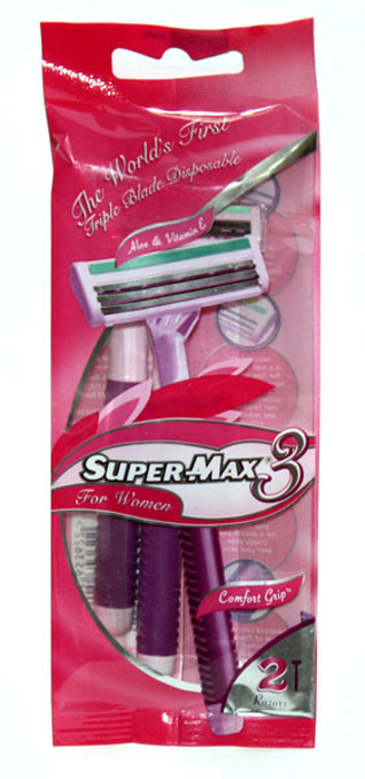 Super-Max 3 for Women Одноразовые станки с тройным лезвием, 2 шт