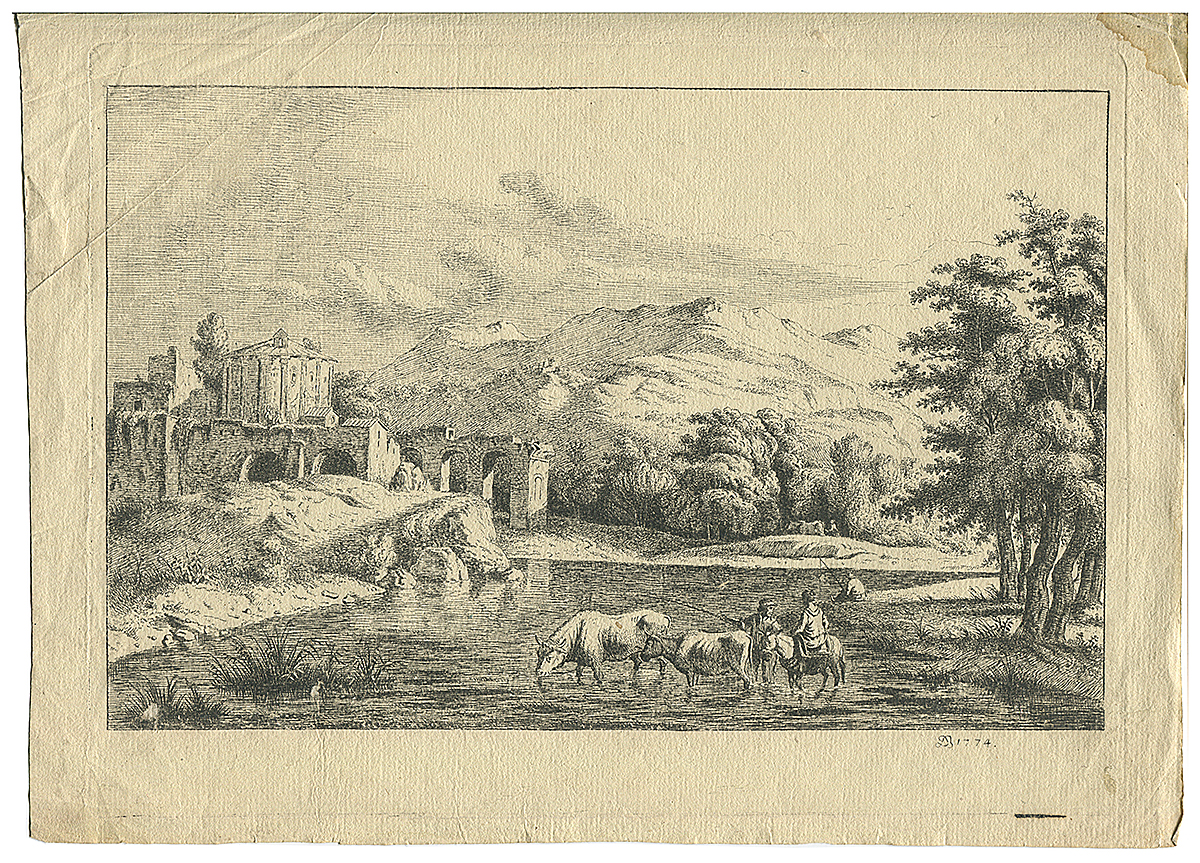 Пейзаж. Офорт, Франция, 1774 год